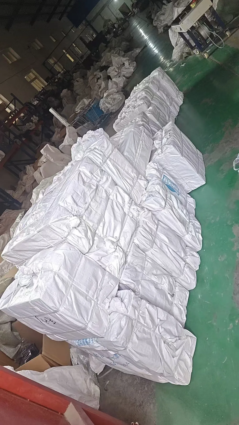 Woven bags stacked